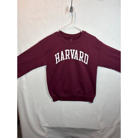 Harvard Youth Sweatshirt Maroon Pullover Crewneck - Picture 1 of 9
